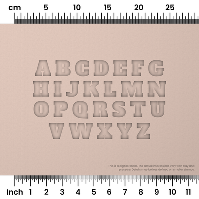 Alfa Slab One | All Caps | Alphabet Stamp Sets - Ceramind® Tools