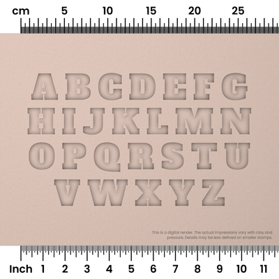 Alfa Slab One | All Caps | Alphabet Stamp Sets - Ceramind® Tools