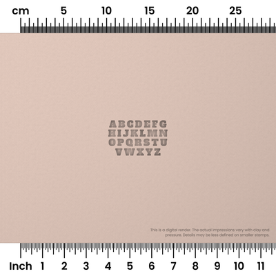 Alfa Slab One | All Caps | Alphabet Stamp Sets - Ceramind® Tools