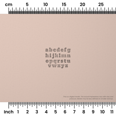 Alfa Slab One | Lowercase | Alphabet Stamp Sets - Ceramind® Tools