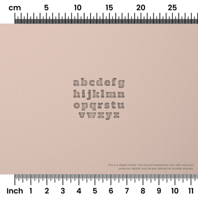 Alfa Slab One | Lowercase | Alphabet Stamp Sets - Ceramind® Tools