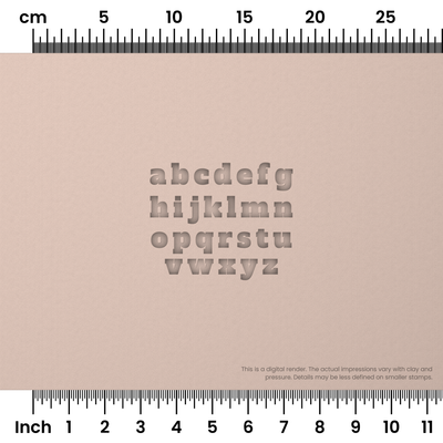 Alfa Slab One | Lowercase | Alphabet Stamp Sets - Ceramind® Tools
