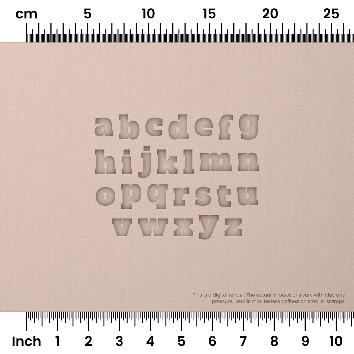 Alfa Slab One | Lowercase | Alphabet Stamp Sets - Ceramind® Tools