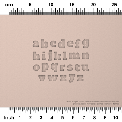 Alfa Slab One | Lowercase | Alphabet Stamp Sets - Ceramind® Tools
