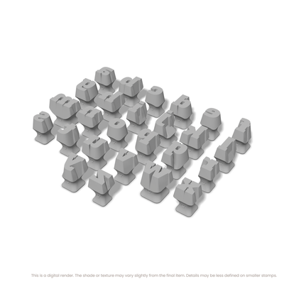 Alfa Slab One | Lowercase | Alphabet Stamp Sets - Ceramind® Tools