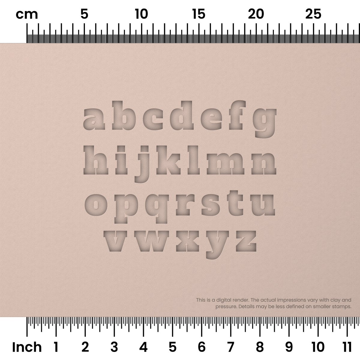 Alfa Slab One | Lowercase | Alphabet Stamp Sets - Ceramind® Tools