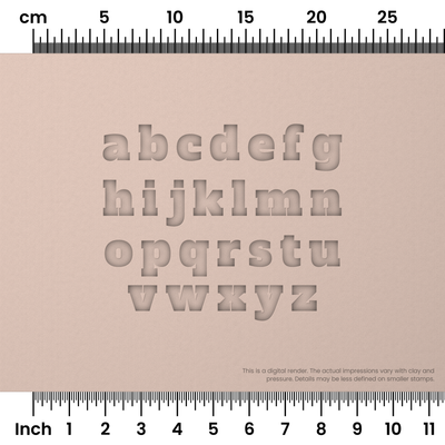 Alfa Slab One | Lowercase | Alphabet Stamp Sets - Ceramind® Tools