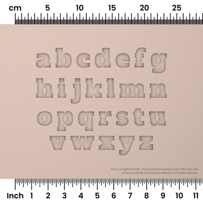 Alfa Slab One | Lowercase | Alphabet Stamp Sets - Ceramind® Tools