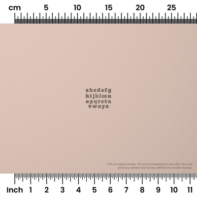 Alfa Slab One | Lowercase | Alphabet Stamp Sets - Ceramind® Tools