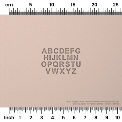 Arial Bold | All Caps | Alphabet Stamp Sets - Ceramind® Tools