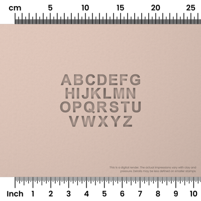 Arial Bold | All Caps | Alphabet Stamp Sets - Ceramind® Tools