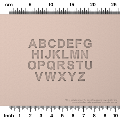 Arial Bold | All Caps | Alphabet Stamp Sets - Ceramind® Tools