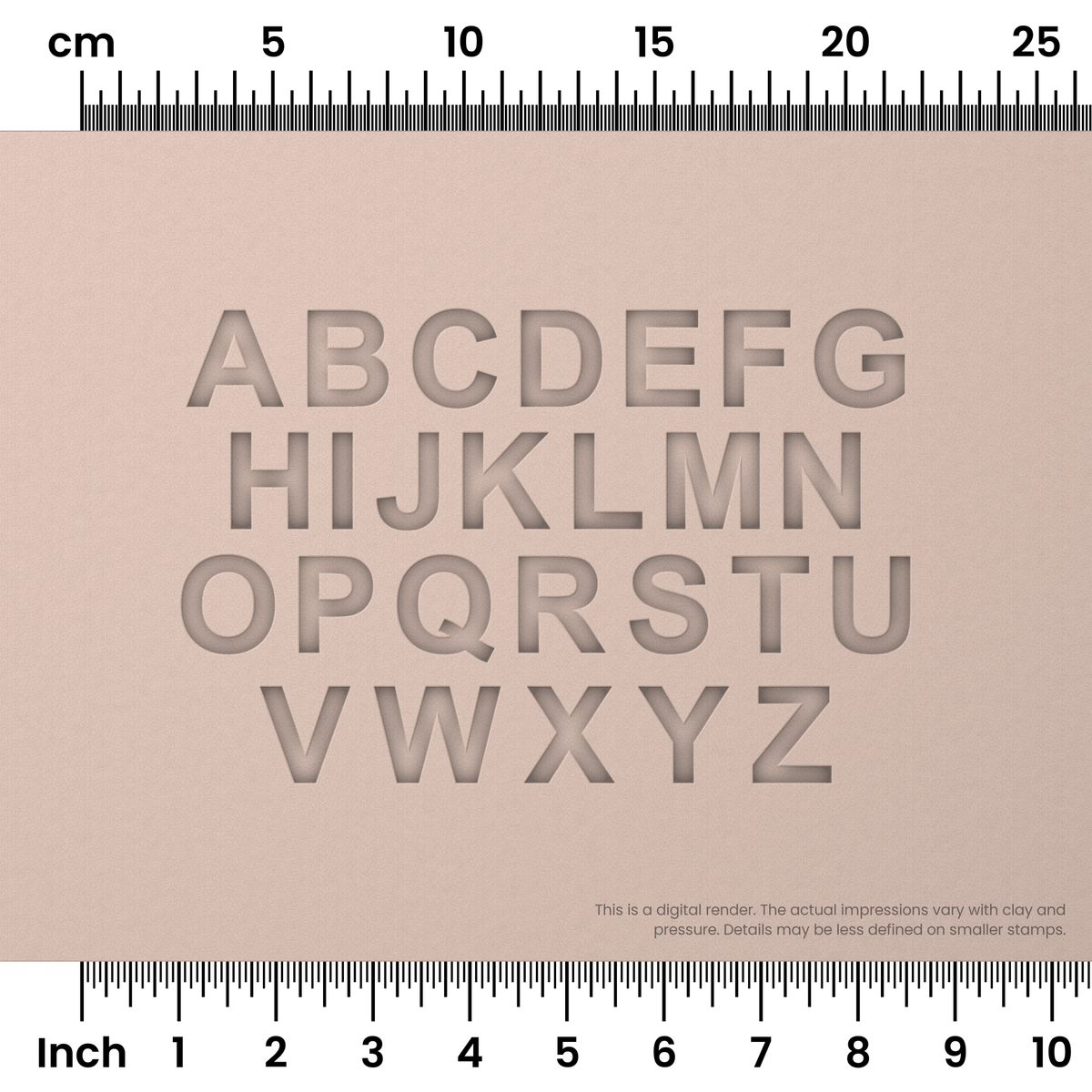Arial Bold | All Caps | Alphabet Stamp Sets - Ceramind® Tools