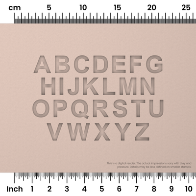 Arial Bold | All Caps | Alphabet Stamp Sets - Ceramind® Tools