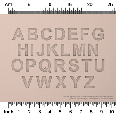 Arial Bold | All Caps | Alphabet Stamp Sets - Ceramind® Tools