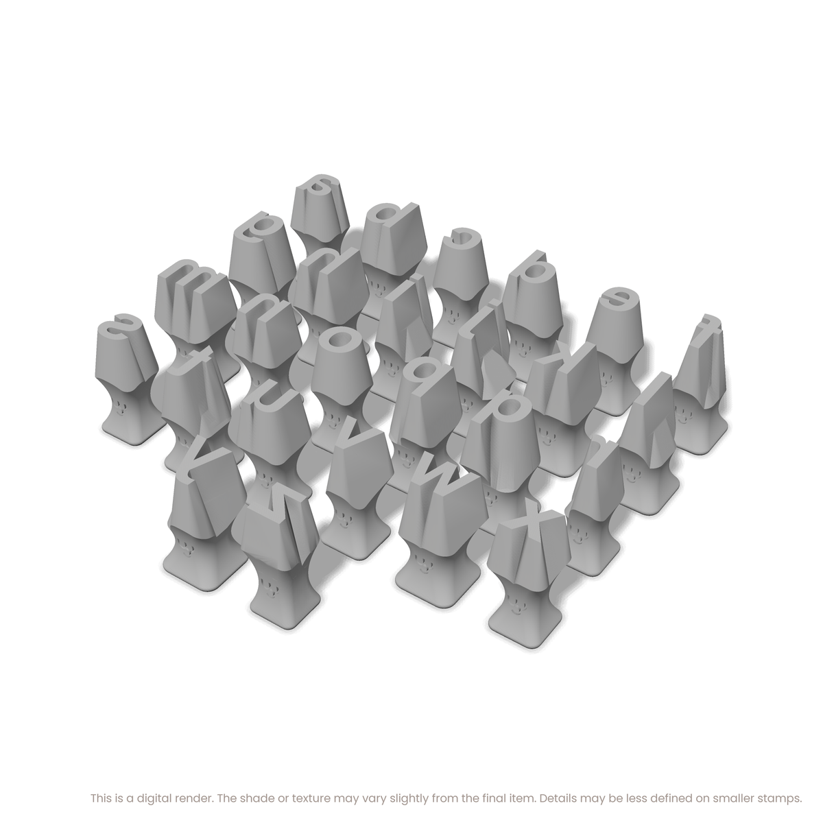 Arial Bold | Lowercase | Alphabet Stamp Sets - Ceramind® Tools