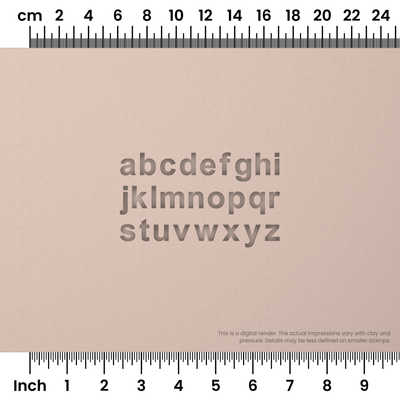Arial Bold | Lowercase | Alphabet Stamp Sets - Ceramind® Tools
