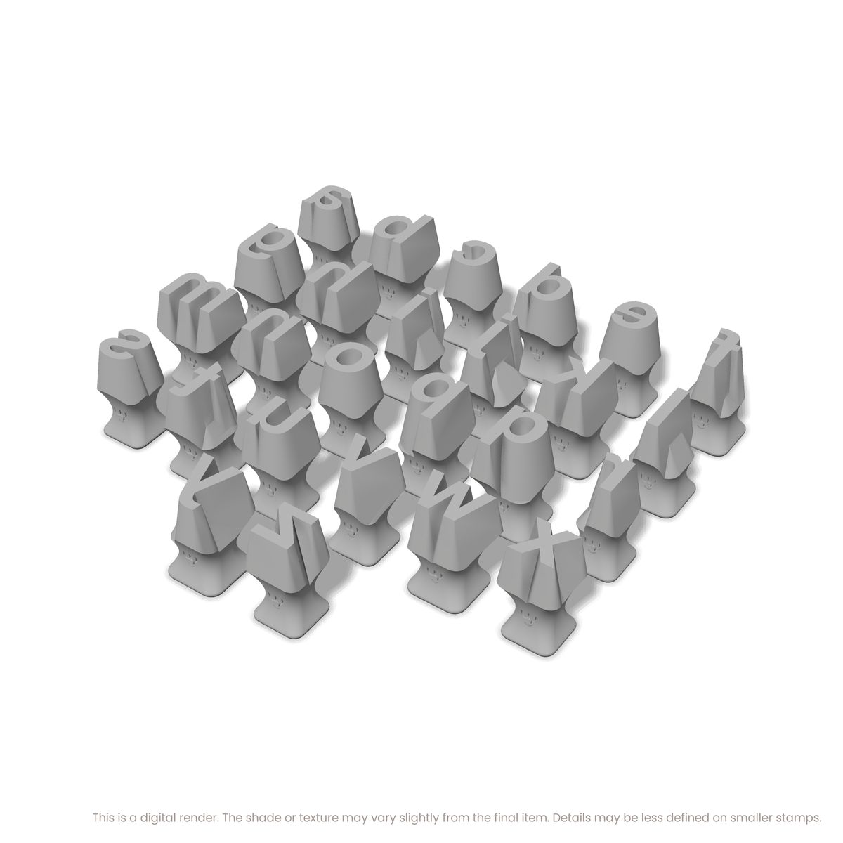 Arial Bold | Lowercase | Alphabet Stamp Sets - Ceramind® Tools