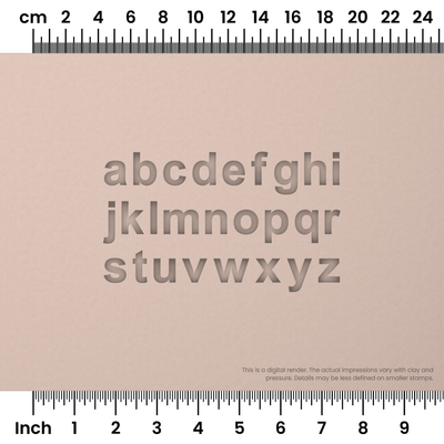 Arial Bold | Lowercase | Alphabet Stamp Sets - Ceramind® Tools