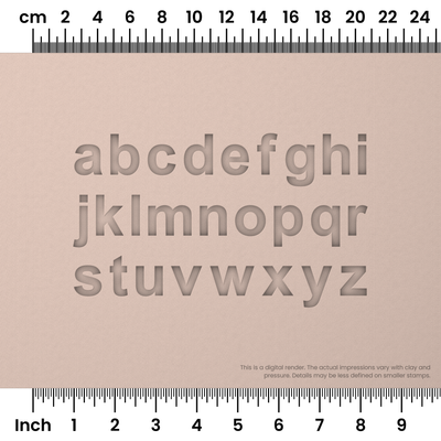 Arial Bold | Lowercase | Alphabet Stamp Sets - Ceramind® Tools