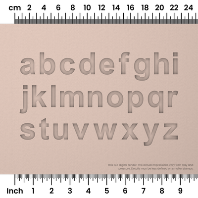 Arial Bold | Lowercase | Alphabet Stamp Sets - Ceramind® Tools
