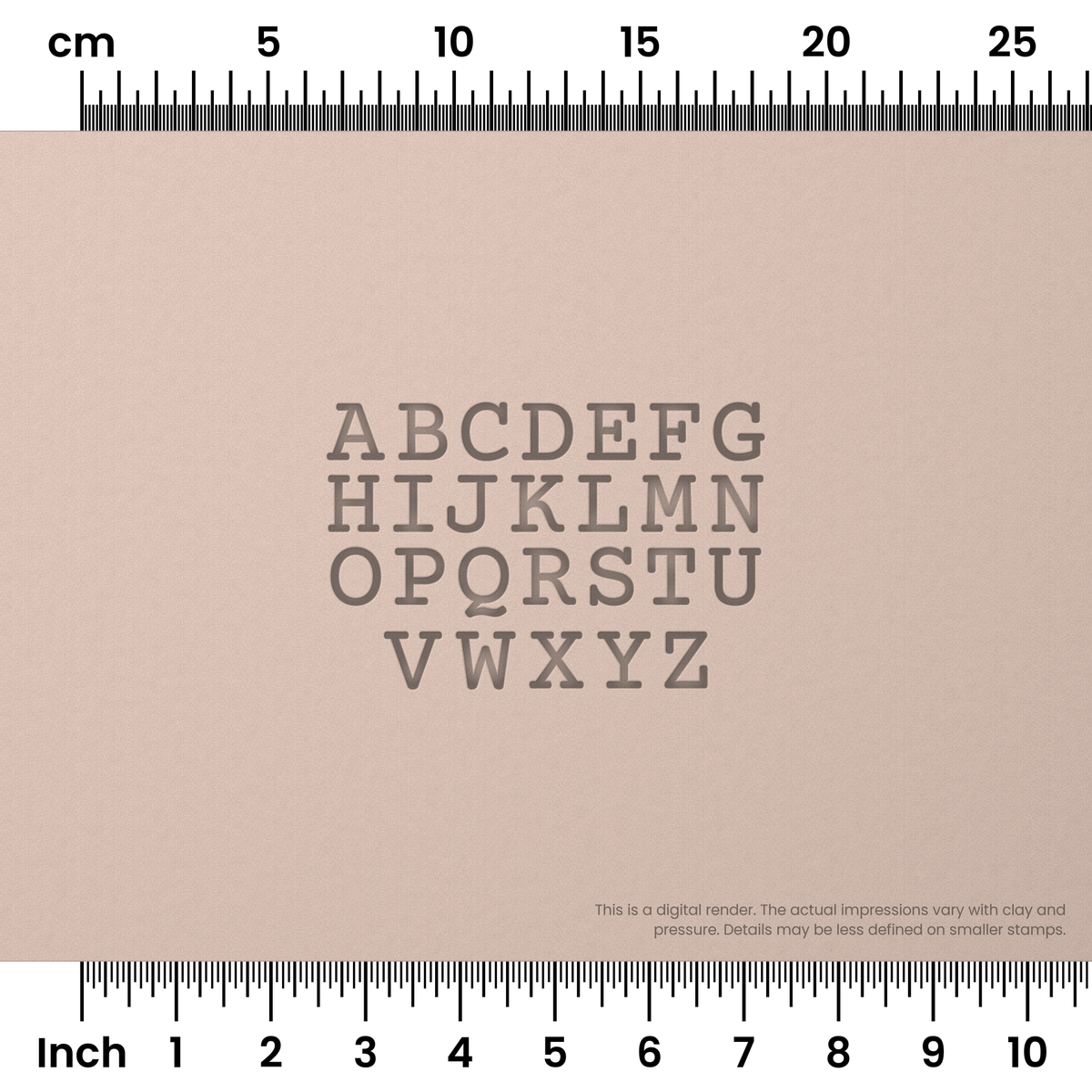 Courier Prime | All Caps | Alphabet Stamp Sets - Ceramind® Tools