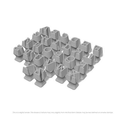 Courier Prime | All Caps | Alphabet Stamp Sets - Ceramind® Tools