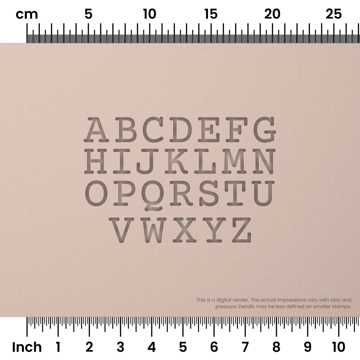 Courier Prime | All Caps | Alphabet Stamp Sets - Ceramind® Tools