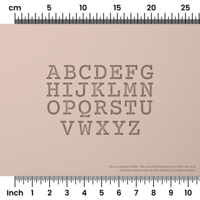 Courier Prime | All Caps | Alphabet Stamp Sets - Ceramind® Tools