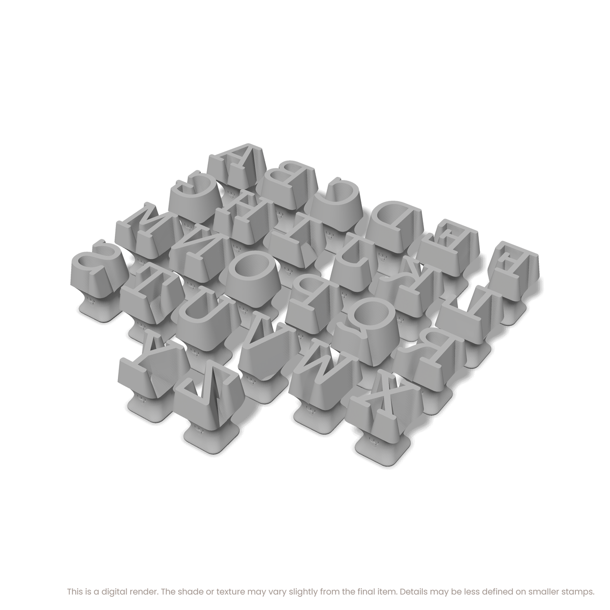 Courier Prime | All Caps | Alphabet Stamp Sets - Ceramind® Tools