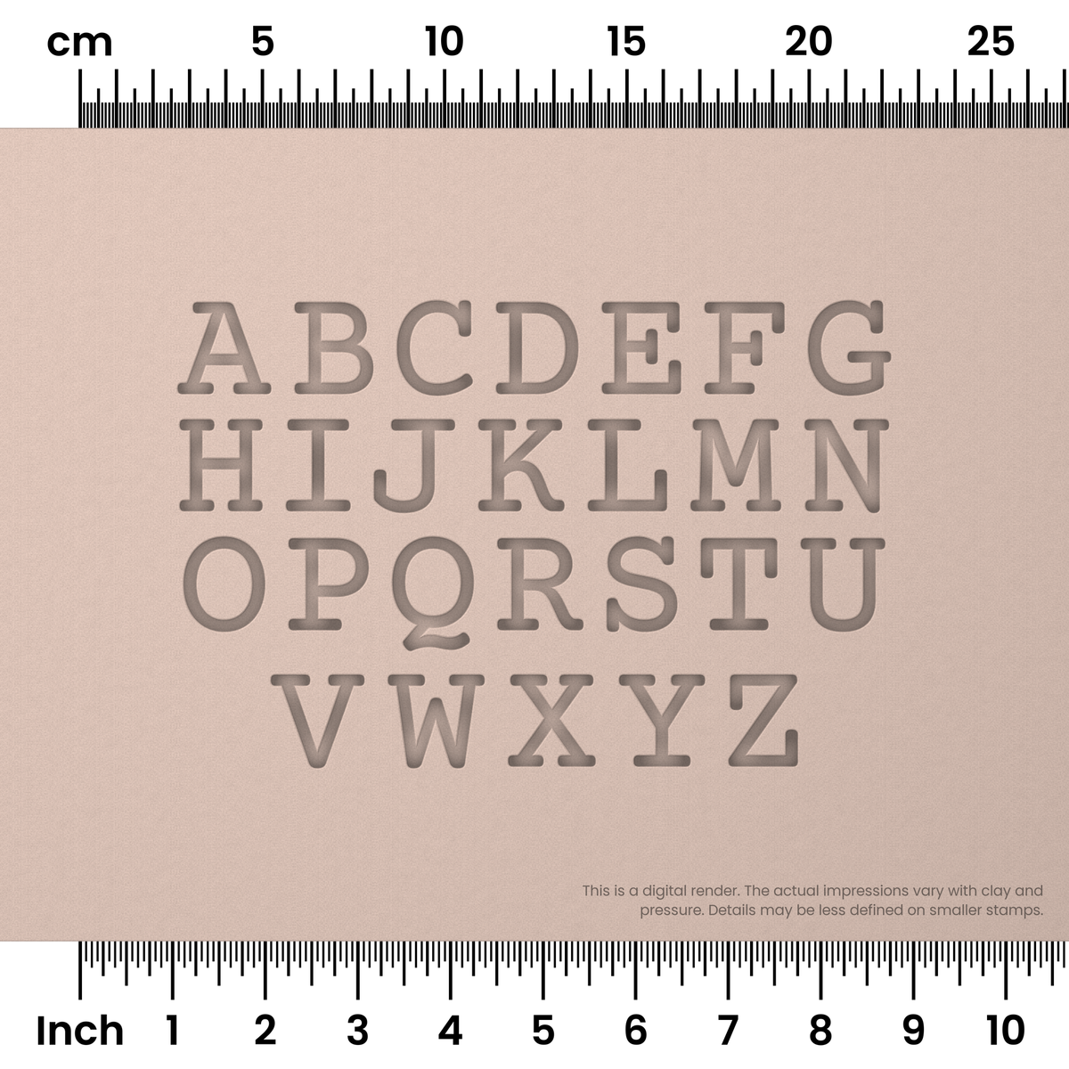 Courier Prime | All Caps | Alphabet Stamp Sets - Ceramind® Tools