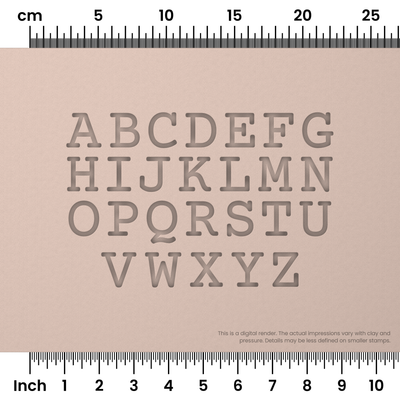 Courier Prime | All Caps | Alphabet Stamp Sets - Ceramind® Tools