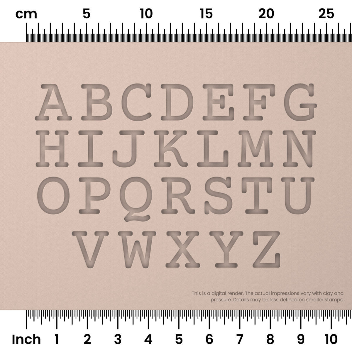 Courier Prime | All Caps | Alphabet Stamp Sets - Ceramind® Tools