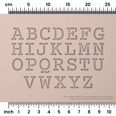 Courier Prime | All Caps | Alphabet Stamp Sets - Ceramind® Tools