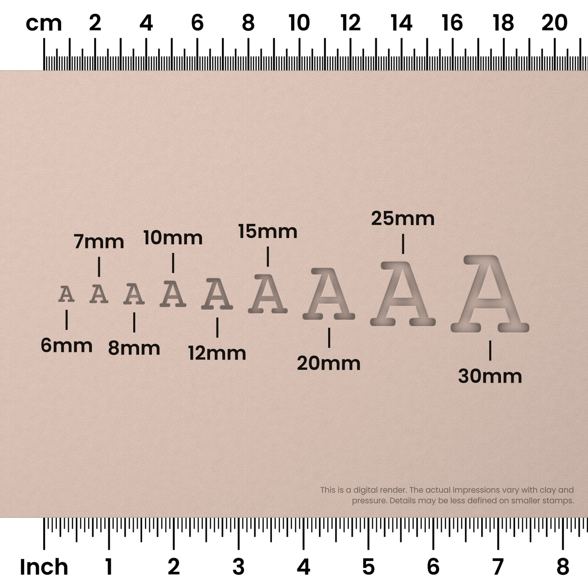 Courier Prime | All Caps | Alphabet Stamp Sets - Ceramind® Tools