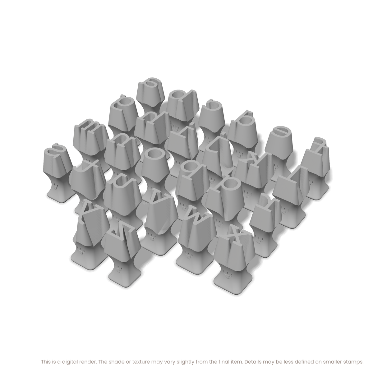 Courier Prime | Lowercase | Alphabet Stamp Sets - Ceramind® Tools