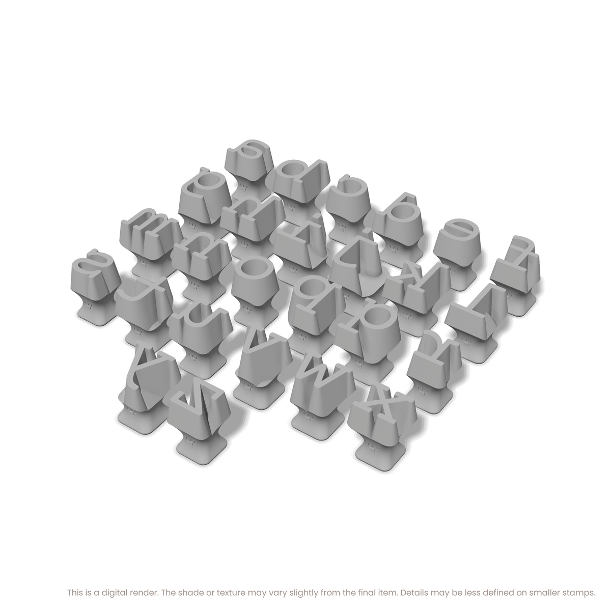 Courier Prime | Lowercase | Alphabet Stamp Sets - Ceramind® Tools