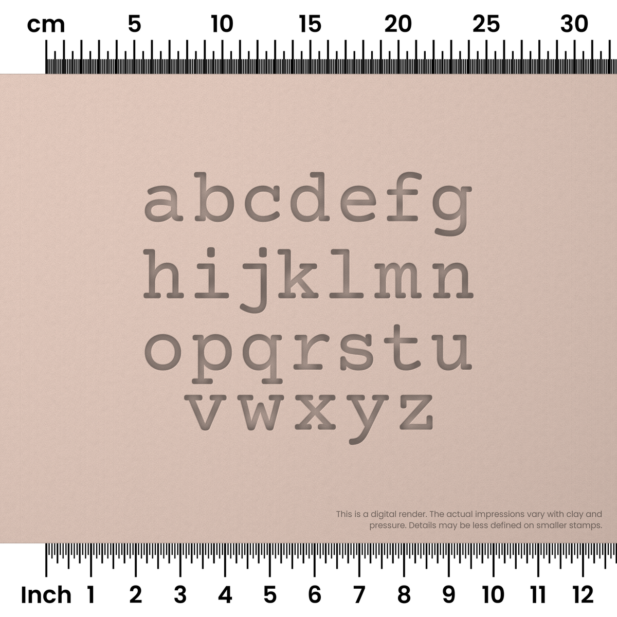Courier Prime | Lowercase | Alphabet Stamp Sets - Ceramind® Tools