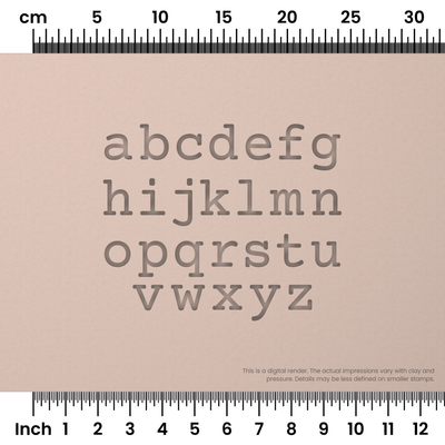Courier Prime | Lowercase | Alphabet Stamp Sets - Ceramind® Tools