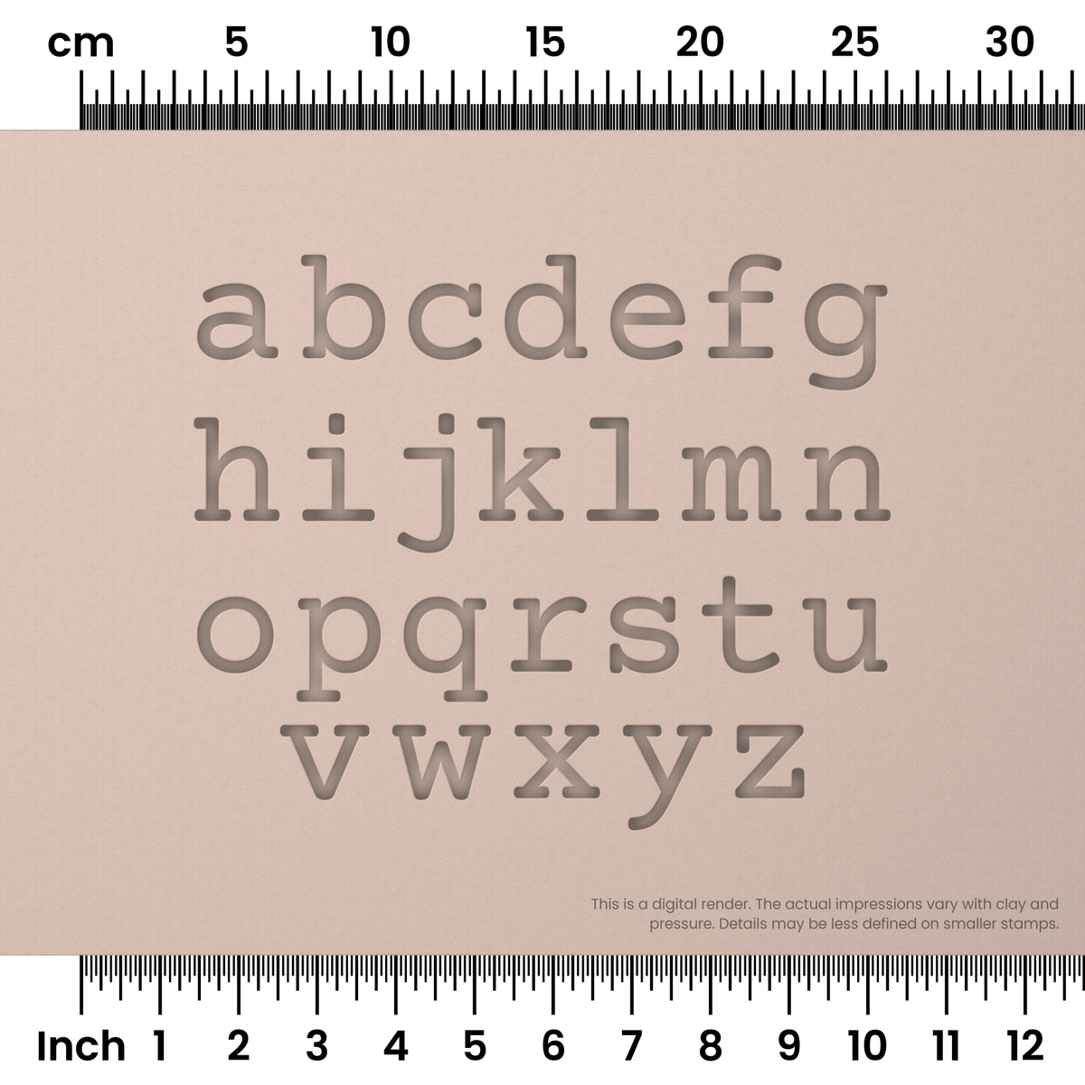 Courier Prime | Lowercase | Alphabet Stamp Sets - Ceramind® Tools