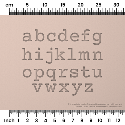 Courier Prime | Lowercase | Alphabet Stamp Sets - Ceramind® Tools