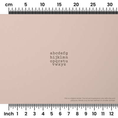 Courier Prime | Lowercase | Alphabet Stamp Sets - Ceramind® Tools