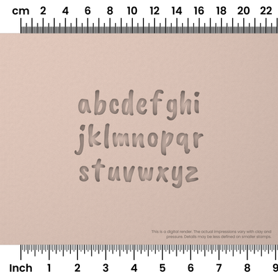 Caveat Brush | Lowercase | Alphabet Stamp Sets - Ceramind® Tools