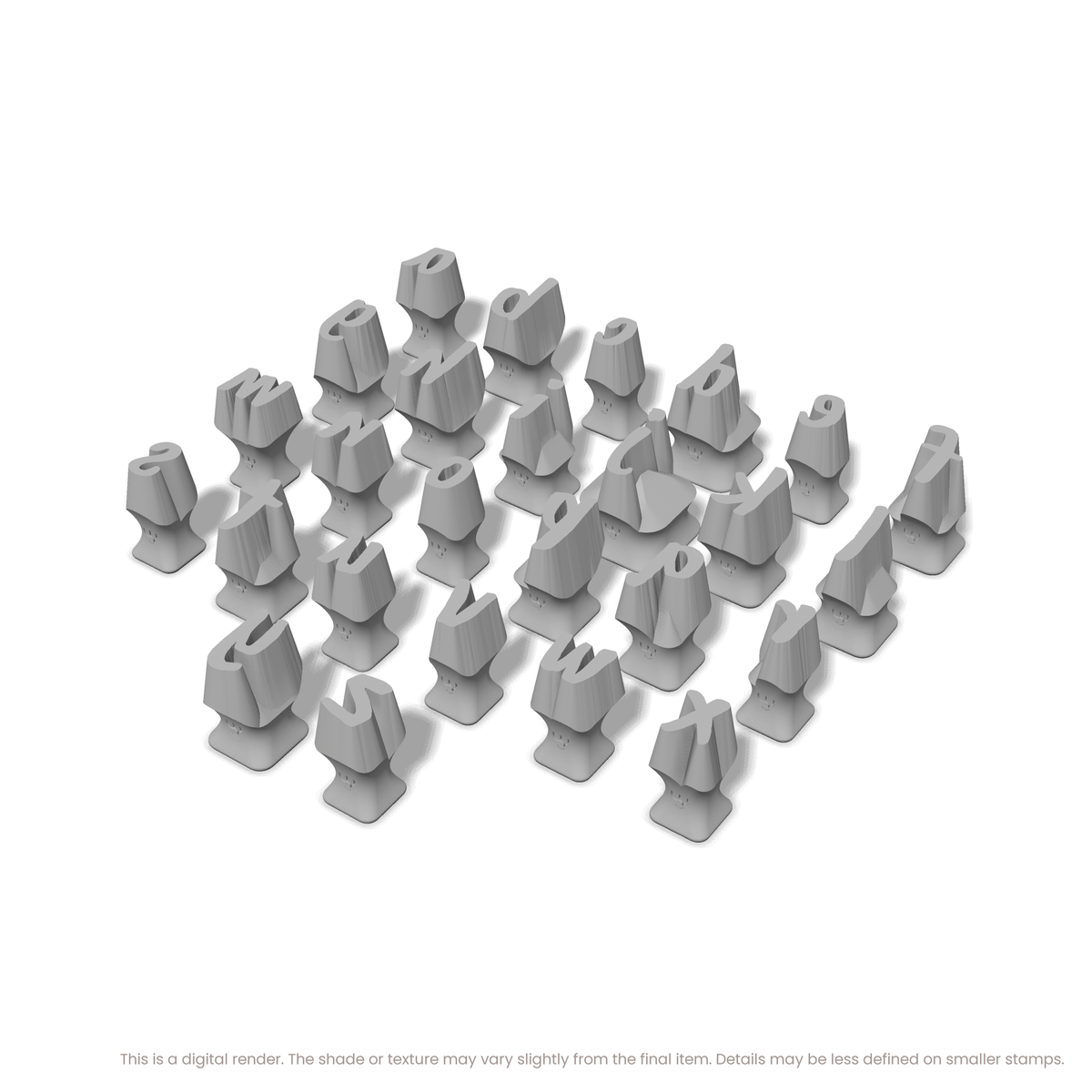 Caveat Brush | Lowercase | Alphabet Stamp Sets - Ceramind® Tools