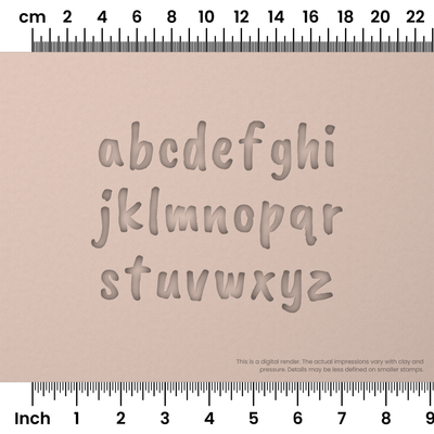 Caveat Brush | Lowercase | Alphabet Stamp Sets - Ceramind® Tools