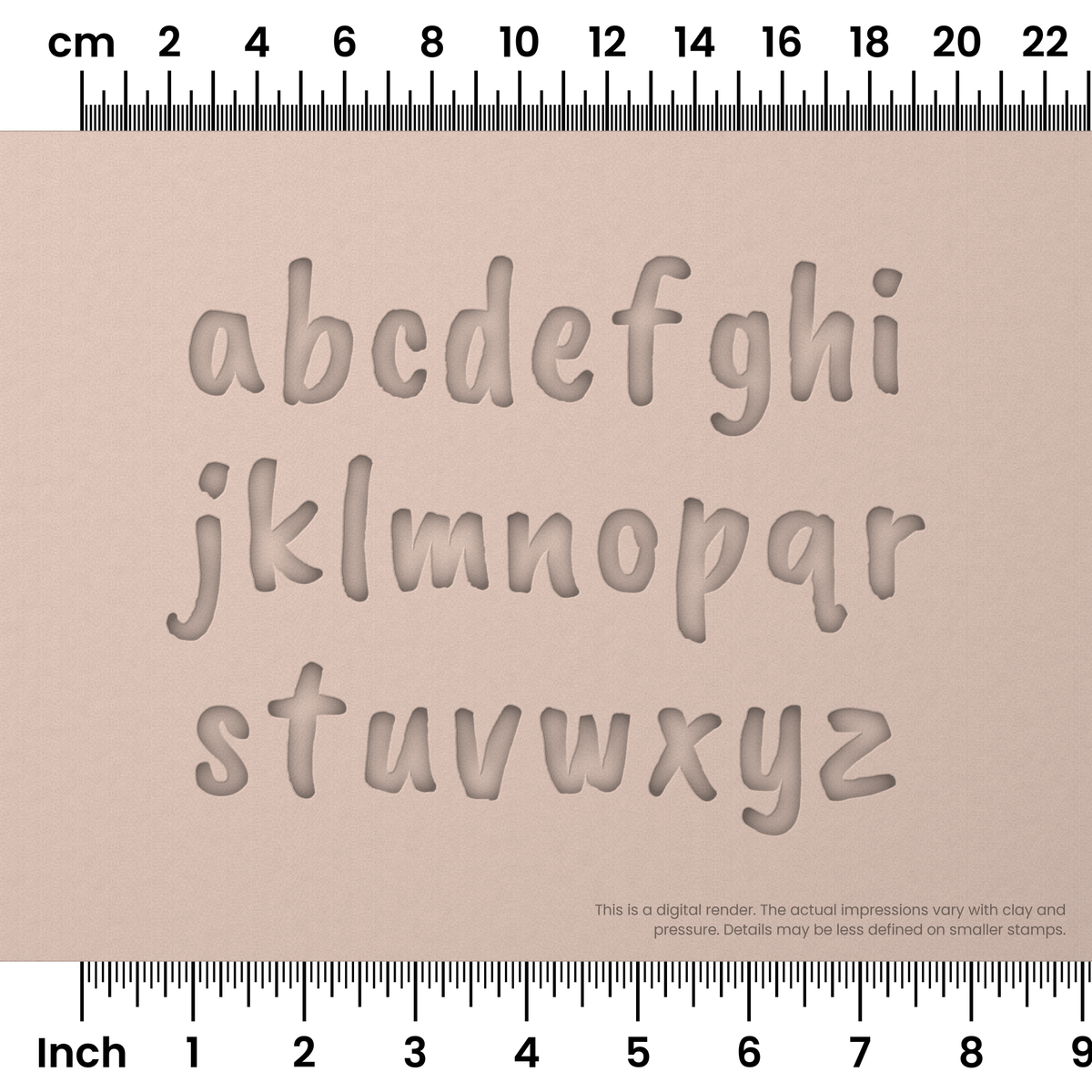 Caveat Brush | Lowercase | Alphabet Stamp Sets - Ceramind® Tools