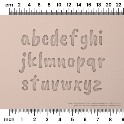 Caveat Brush | Lowercase | Alphabet Stamp Sets - Ceramind® Tools
