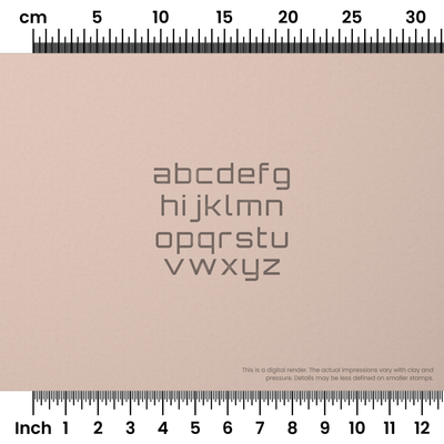 Orbitron | Lowercase | Alphabet Stamp Sets - Ceramind® Tools