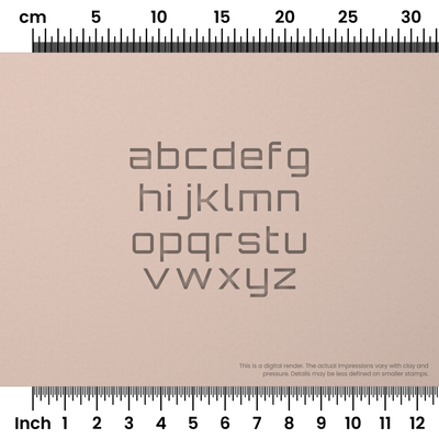 Orbitron | Lowercase | Alphabet Stamp Sets - Ceramind® Tools
