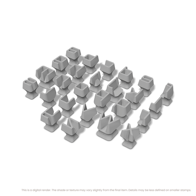 Orbitron | Lowercase | Alphabet Stamp Sets - Ceramind® Tools